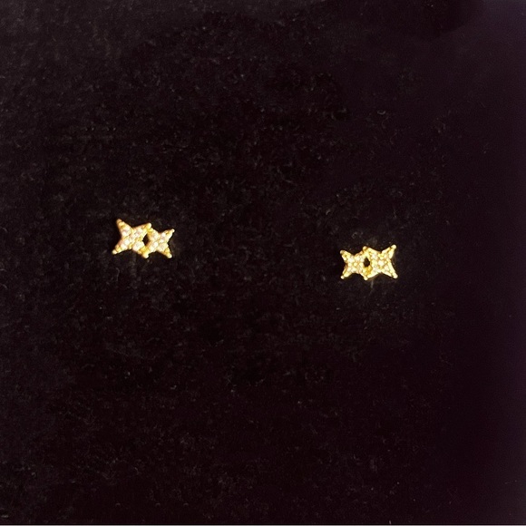 Women’s Sparkling Star Moon Earrings Set Fashion Jewelry Two in One Ear Studs - Picture 3 of 5